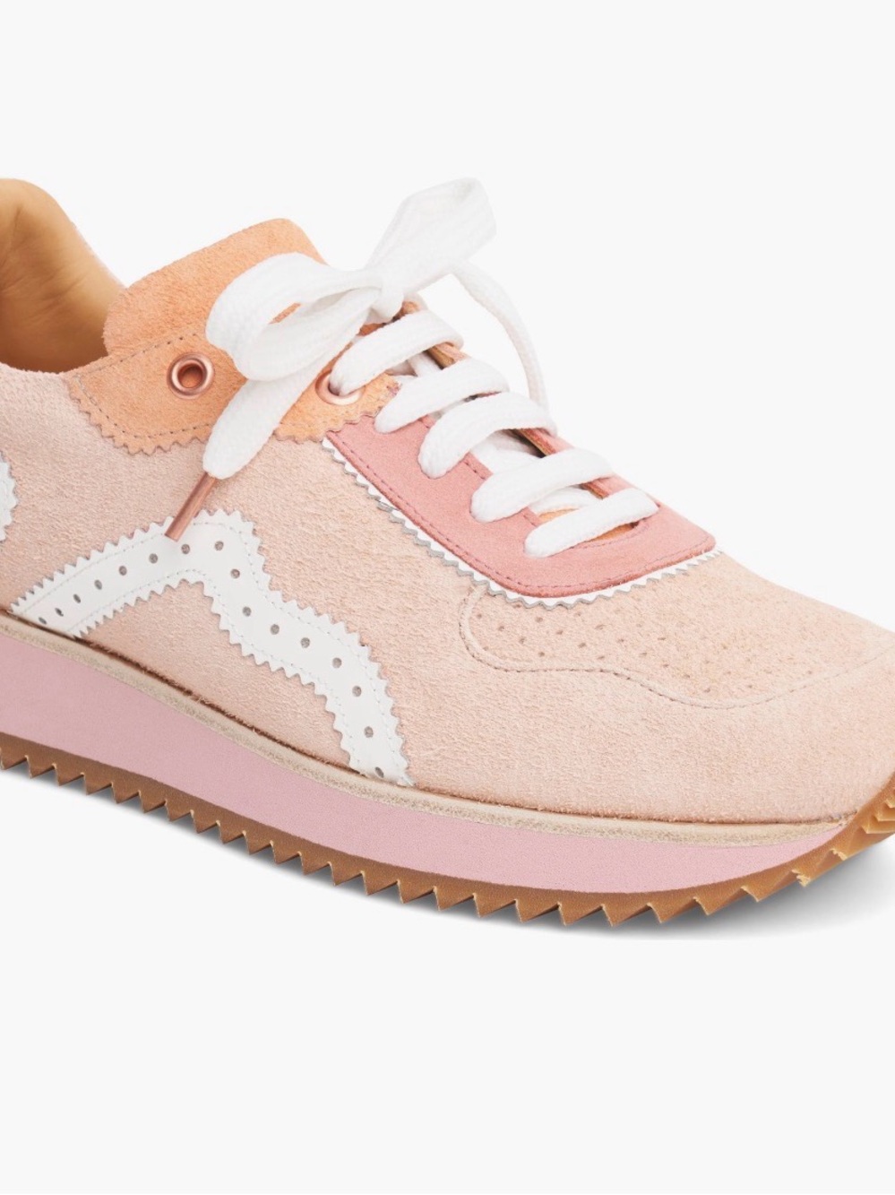 Office of Angela Scott Remi Sneaker Suede, Peach and Tan